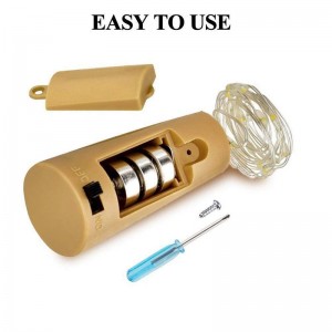 Lumières chaudes de liège de vente pour la bouteille de vin, Lumières de bouteille de vin 6.5ft 20 LED Lumières de liège de vin pour le verre Mason Jar juste