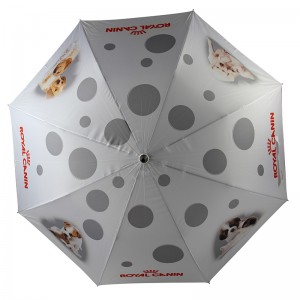 Tige en aluminium d'impression de chien de chiot Pongé tissu parapluie de golf ouvert automatique