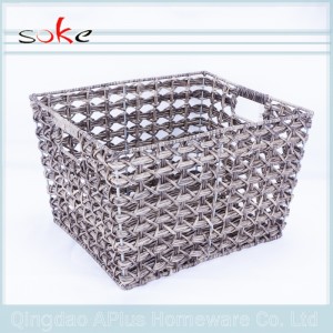 Panier de rangement tissé en rotin PE de vente chaude