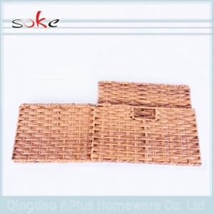 Panier de rangement tissé à la main en rotin PE de bonne qualité