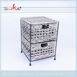 Bac de rangement tissé à la main en rotin PE durable