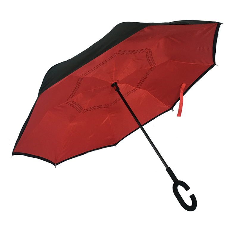 Vente chaude Nouveaux produits Stock Parapluie inversé personnalisé avec impressions de logo