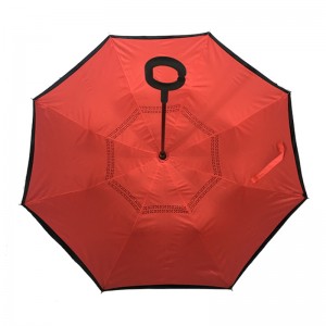 Vente chaude Nouveaux produits Stock Parapluie inversé personnalisé avec impressions de logo