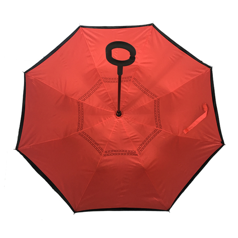 Vente chaude Nouveaux produits Stock Parapluie inversé personnalisé avec impressions de logo