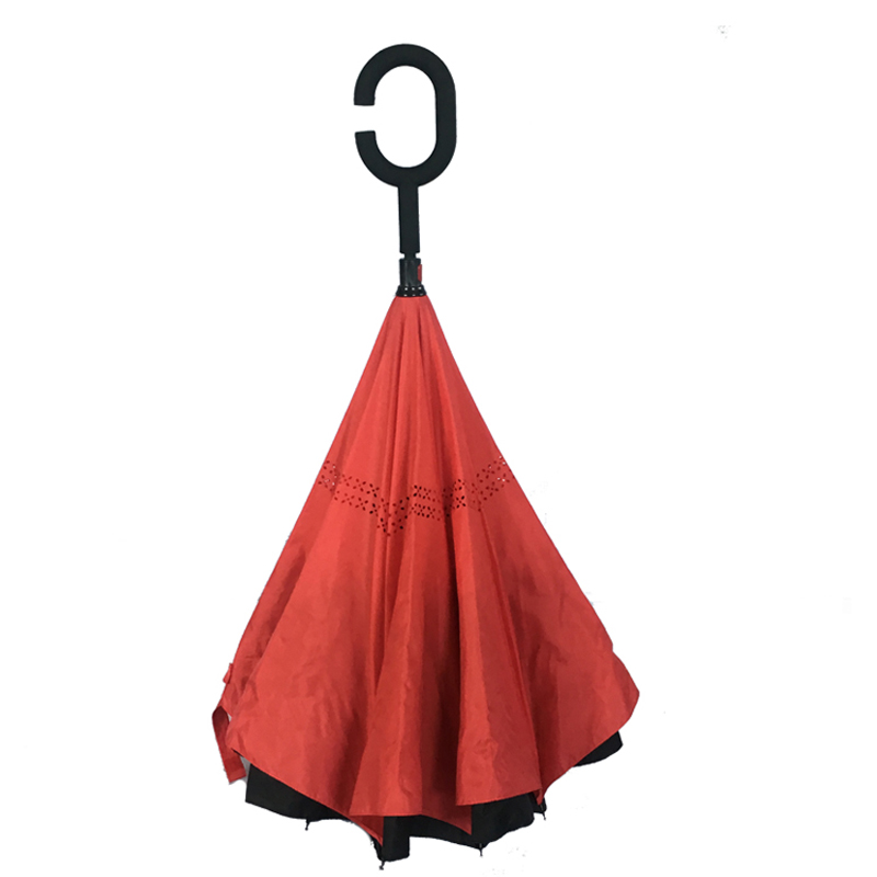 Vente chaude Nouveaux produits Stock Parapluie inversé personnalisé avec impressions de logo