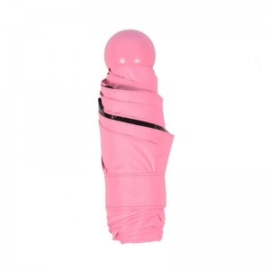 Parapluie 2019 Parapluie anti-uv enduit noir 5 panneaux Mini 5 fois Parapluie capsule rose
