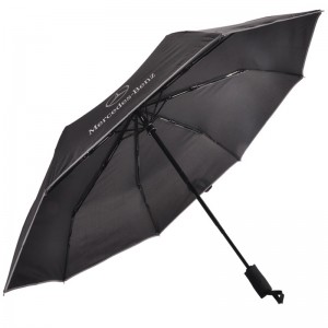 Parapluie parasol noir entièrement automatique pour affaires