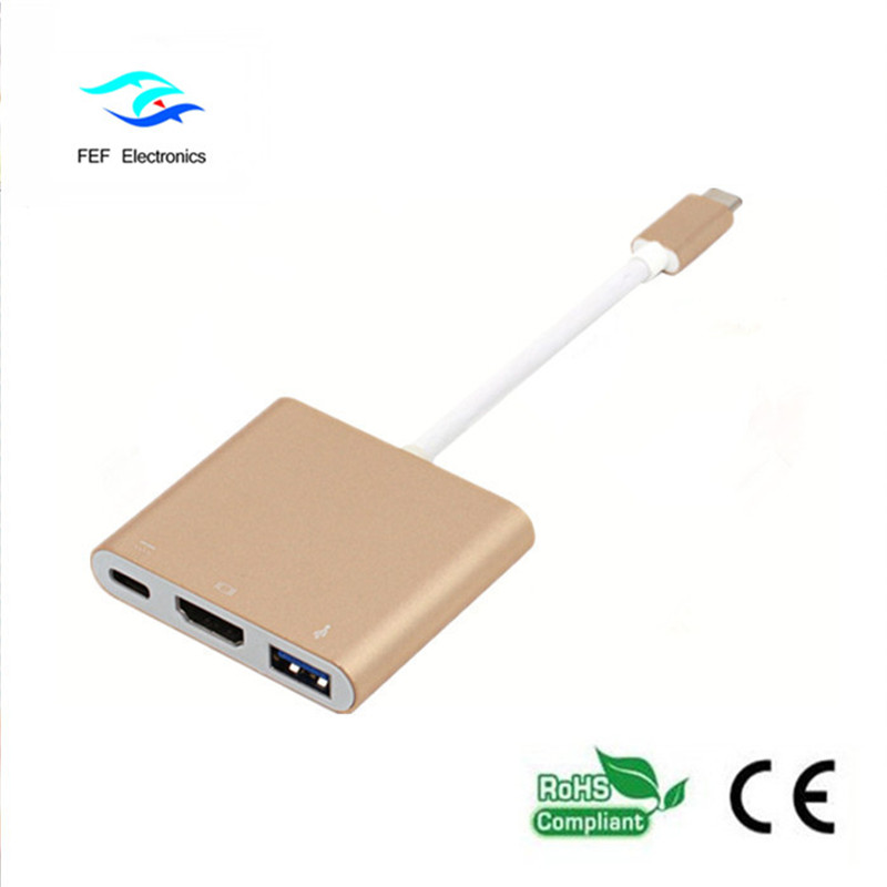 USB 3.1 type-c à HDM1 + ​​USB 3.0 + PD