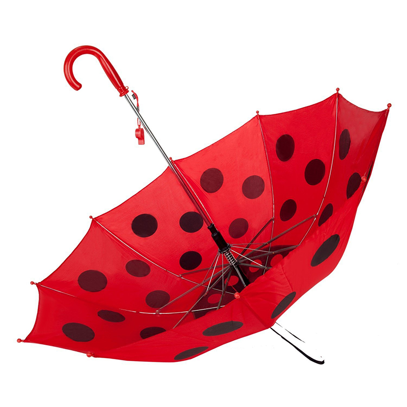 Parapluie droit des enfants de plein air coccinelle fille dessin animé personnalisé enfants