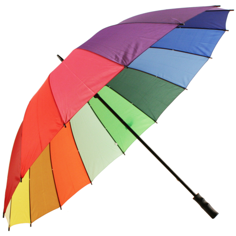 Parapluie imperméable coloré de golf d'arc-en-ciel de logo adapté aux besoins du client pour la promotion