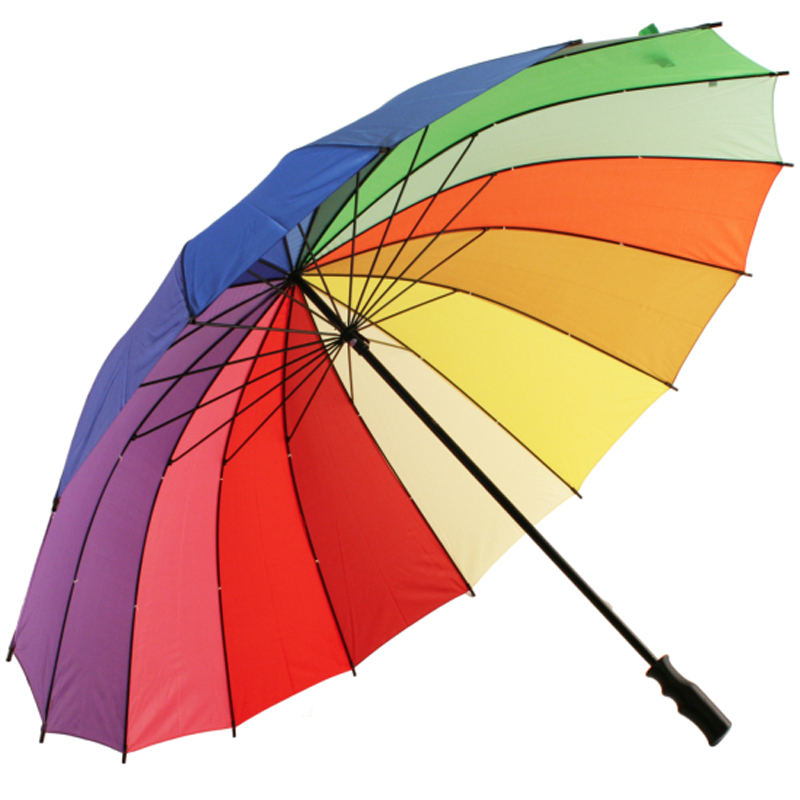 Parapluie imperméable coloré de golf d'arc-en-ciel de logo adapté aux besoins du client pour la promotion