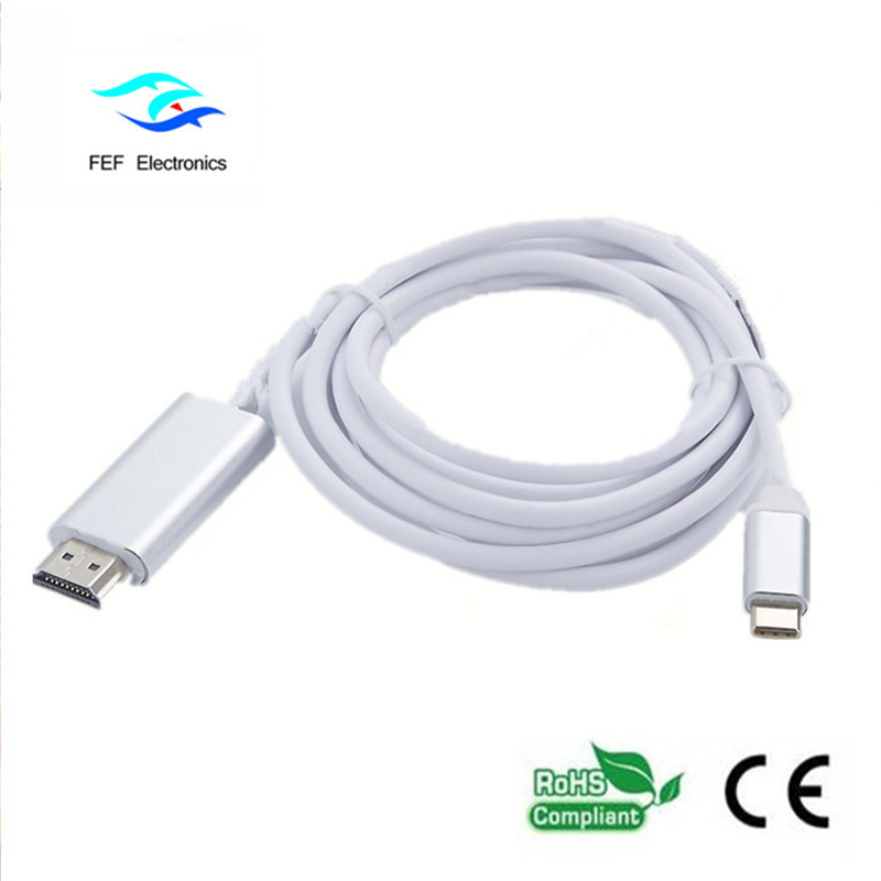 Convertisseur USB Type c vers HDMI mâle Coque ABS Code: FEF-USBIC-013