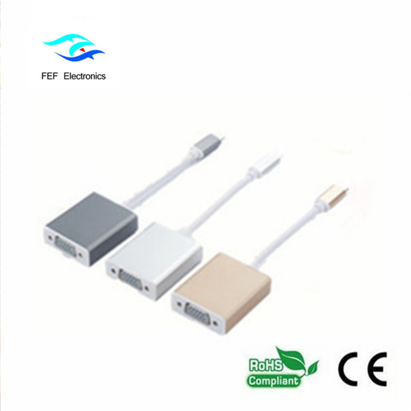 Convertisseur USB 3.1 Type-C mâle vers VGA femelle Code: FEF-USBIC-002