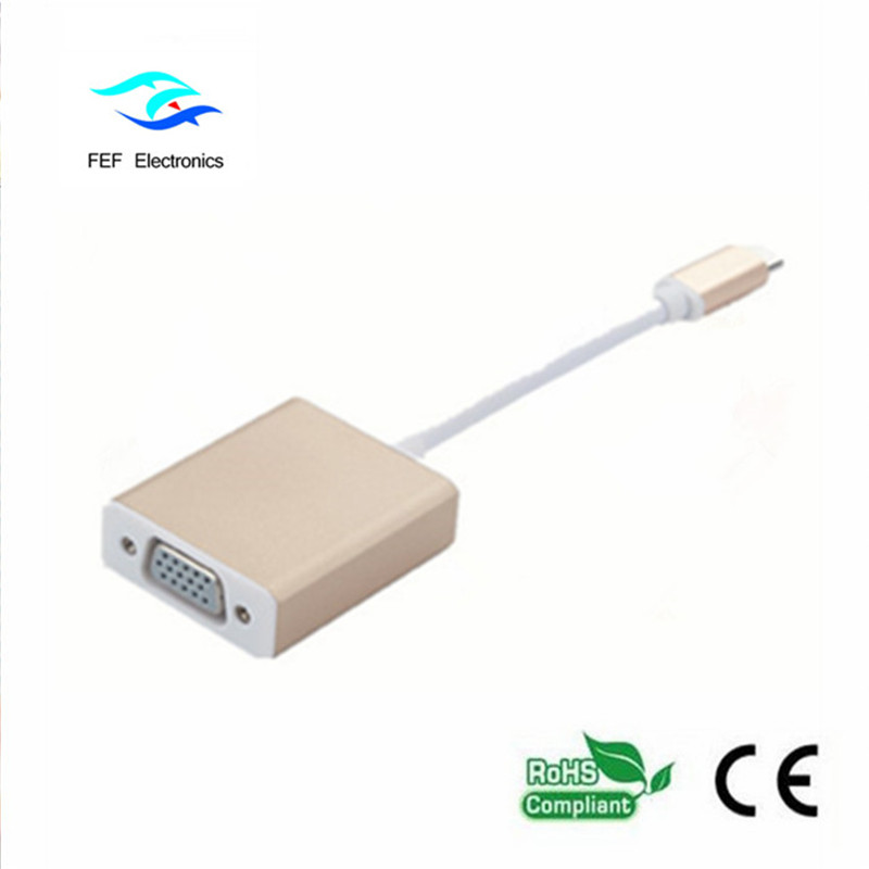 Convertisseur USB 3.1 Type-C mâle vers VGA femelle Code: FEF-USBIC-002