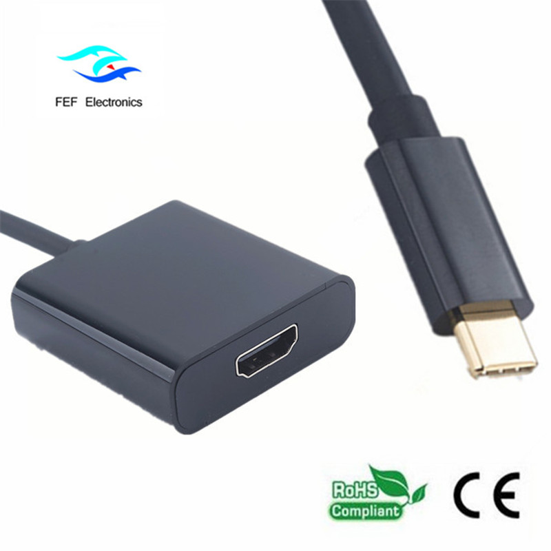 USB type c à usb3.0 femelle + HDMI femelle + PD convertisseur boîtier en métal FEF-USBIC-005A