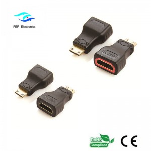 Adaptateur HDMI femelle vers mini HDMI mâle or / nickelé Code: FEF-H-022