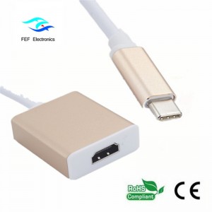 Boîtier métallique de convertisseur USB de type c à HDMI femelle Code: FEF-USBIC-006