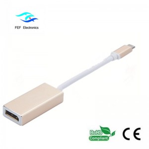 Convertisseur USB TYPE-C vers Displayport Boîtier métallique Code: FEF-USBIC-004