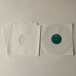 12 pochettes pour album de disques kraft blanc avec trou central