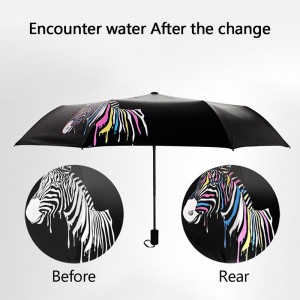 Panneau publicitaire 3 couleurs changeant manul ouvert parapluie en tissu de protection UV