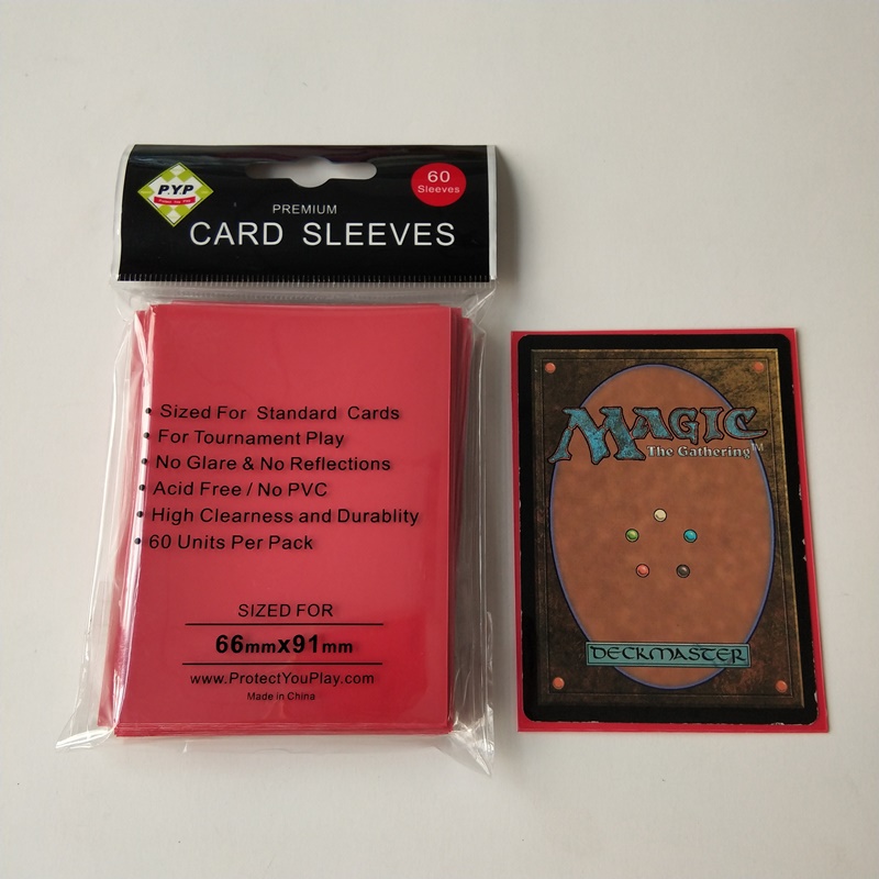 Protecteurs de pont de cartes de jeu de taille standard rouge solide de 66x91mm MTG / Pokemon