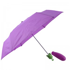 Parapluie pas cher chinois Aubergine petit 3 pliage spécial légume parapluie personnalisé