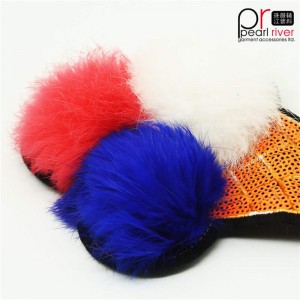 Crème glacée pom pom réversible de haute qualité cousue à la main