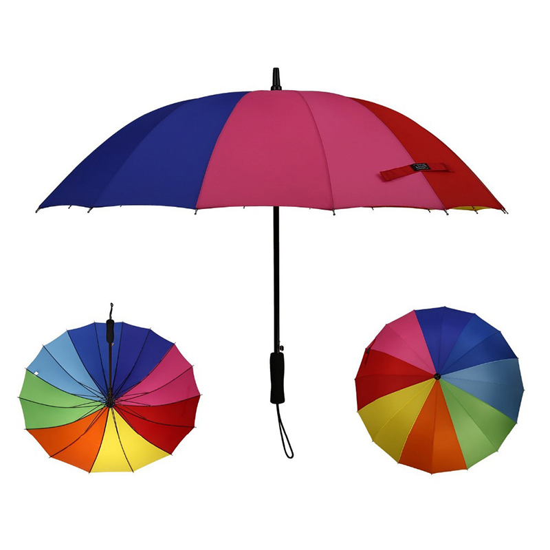 Gros arc-en-cadeaux cadeaux tissu pongé 16K parapluie pluie automatique