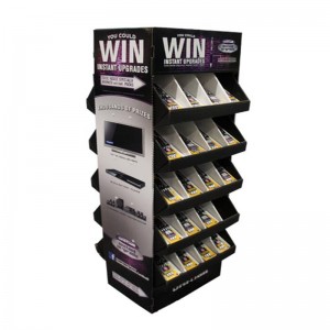 Support de présentoir de plancher de point de vente en carton facile à assembler avec plateaux