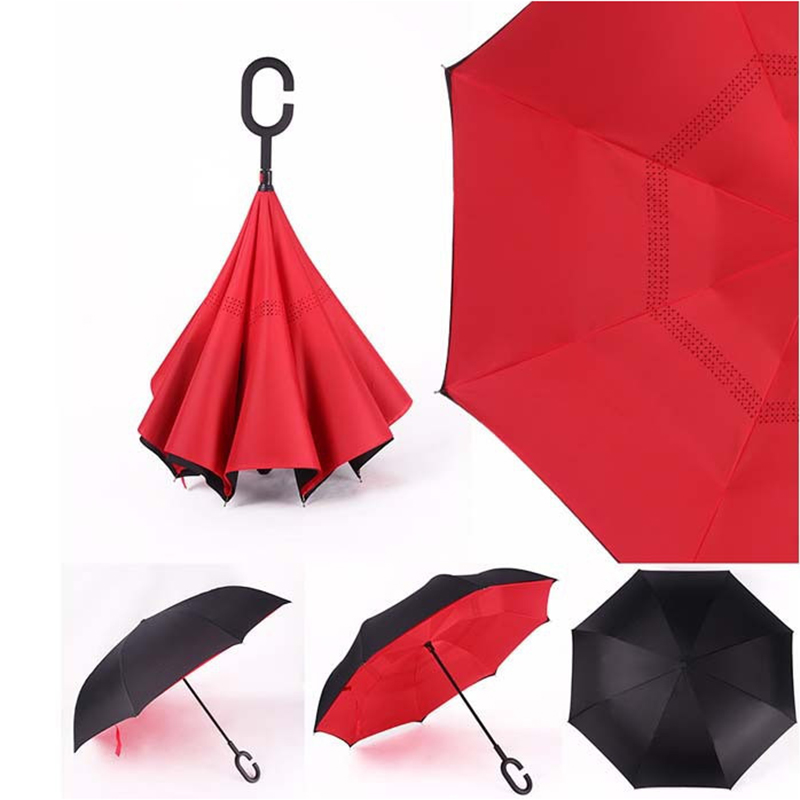 Parapluie de fabricants avec impression personnalisée avec parapluie inversé à fonction d'ouverture manuelle