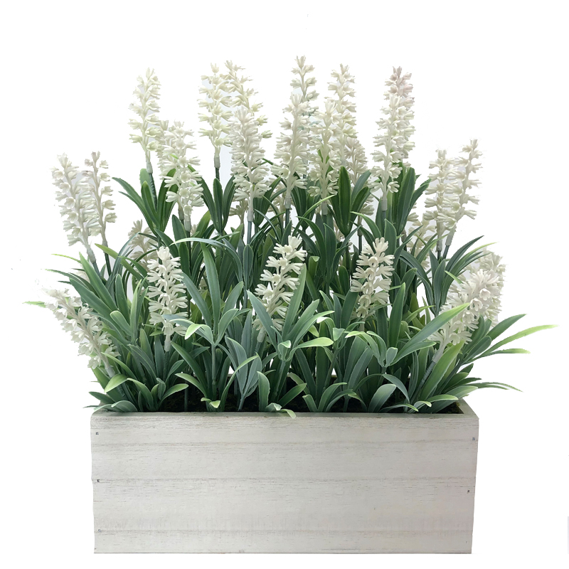 Décoration de table artificielle plante en pot en bois décor à la maison décoration de fleurs de lavande Arrangements