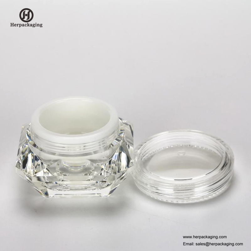 HXL2210 jarre de crème cosmétique vide à double paroi de forme de diamant de forme de diamant