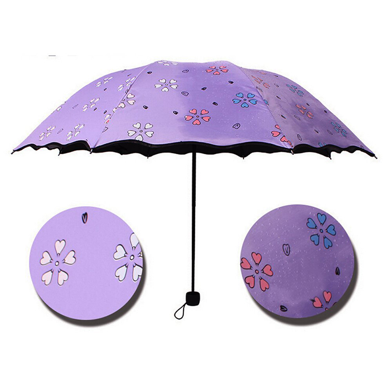 Magnifique parapluie changeant manuel de couleur magique ouverte 3 fois manuelle sous la pluie