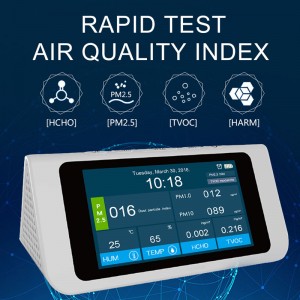 Détecteur d'air multifonction Dienmer Capteur de gaz portable Smart Calibration PM2.5 PM10 PM1.0 HCHO Analyseur de gaz de surveillance de la qualité de l'air