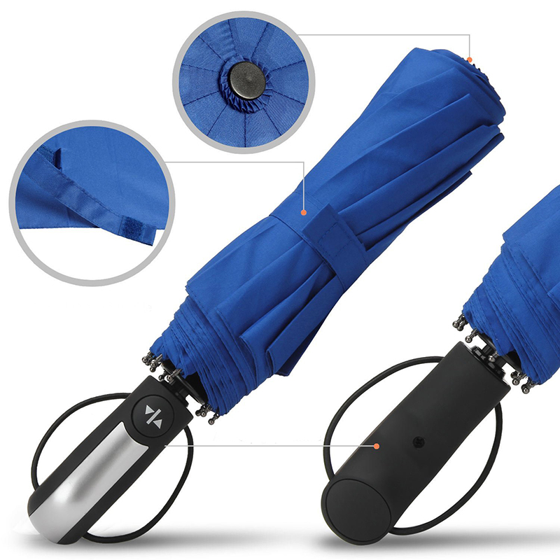 Parapluie pluie 3 nervures triple ouverture automatique et fermeture automatique avec impression personnalisée