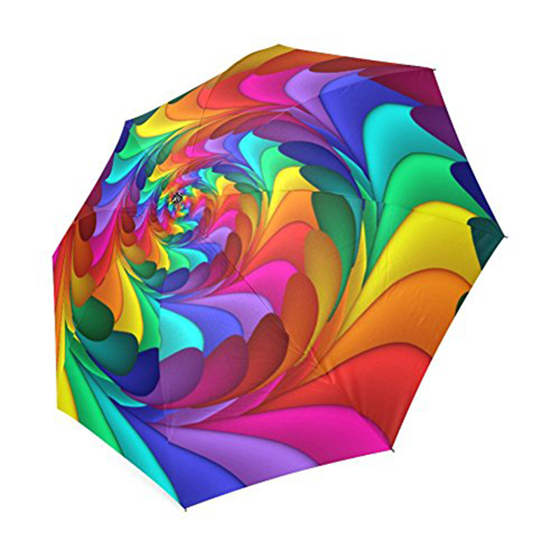 Manuel de conception d'impression coloré ouvert marketing parapluie 3 fois