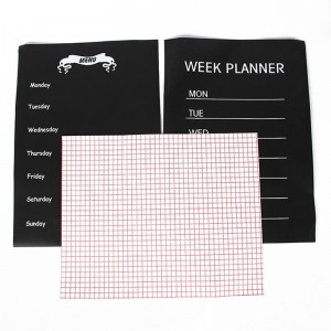 Film en plastique de tableau de taille vert / noir / blanc fait sur commande de tableau noir de pp