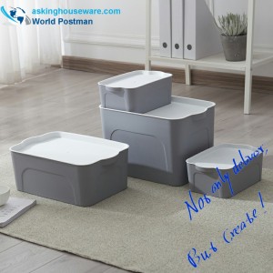 Boîte multifonctionnelle en plastique avec couvercle, contenants de rangement transparents 5 en 1