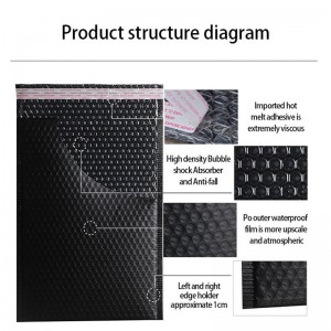 Sac de mailer de poly enveloppe de bulle d'enveloppes en plastique imprimées par coutume de rose de rose d'or