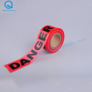 Ruban de signalisation HDPE rouge / blanc; Usine de bande jaune de prudence de HDPE; Usine de bandes HDPE DANGER rouge