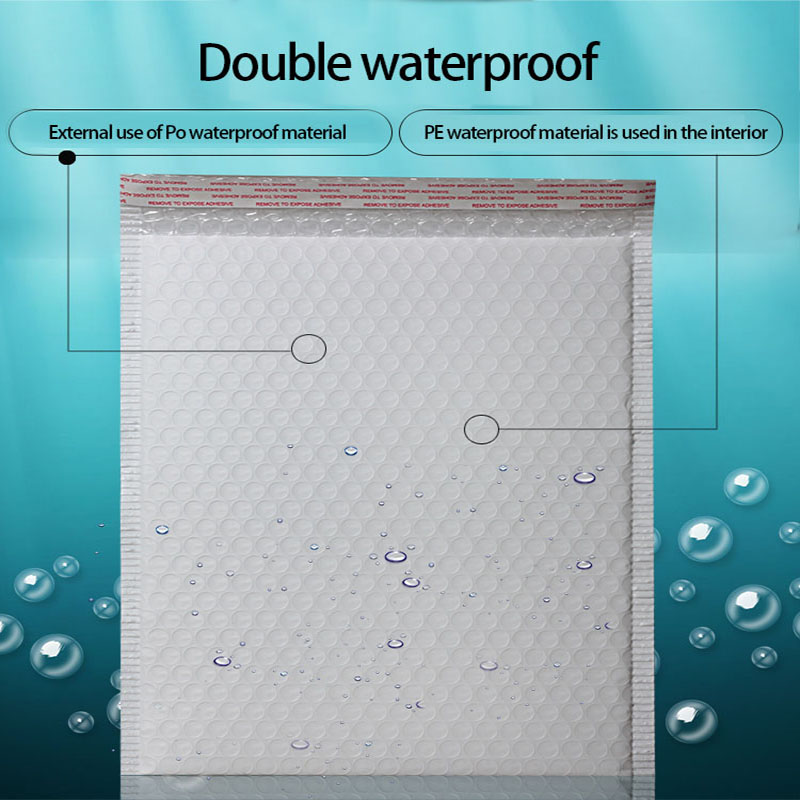 l'enveloppe scellable blanche d'enveloppe de bulle enveloppe poly sacs d'expédition avec l'enveloppe de film de bulle