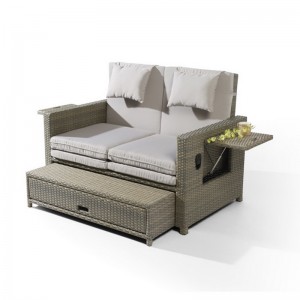 Chaises longues en plastique en rotin pliantes de jardin