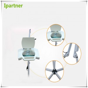 Ipartner Hot vente cosmétique lampe loupe pour les tests de la peau avec la lumière fraîche en verre carré