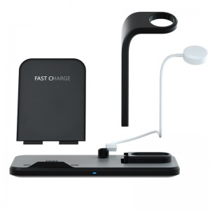 KPS-9303HC Chargeur sans fil pour téléphone 3in1 rapide 10W Qi personnalisé pour Iwatch et airpods