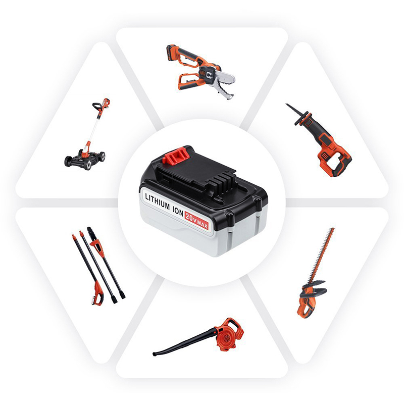 Batteries de remplacement Li-ion 20V 5000mAh Outils sans fil pour Black u0026 Decker LB20, LBX20, LBX4020, LB2X4020