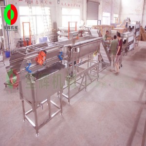 Grande chaîne de production d'épluchage et de découpe de fruits et légumes
