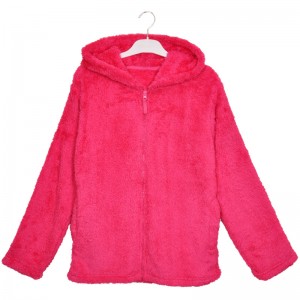 Sweat à capuche zippé femme en molleton rose chaud