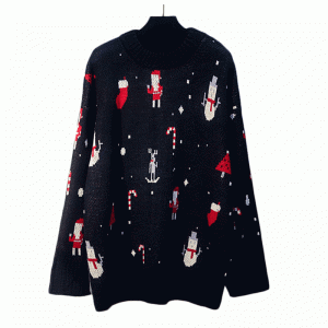 2019 Pop pull femme d'hiver version coréenne décontractée pull en tricot rouge de Noël