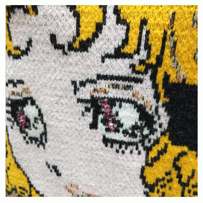 Pull joli de pull de dames d'Intarsia de laine de conception faite sur commande d'OEM u0026 ODM tricoté