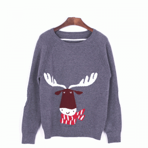 Pull en maille intarsia personnalisé pour Noël, moche et mignonne